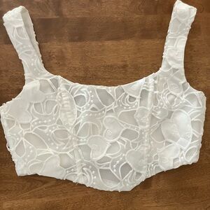 For Love and Lemons White Lace Corset Top